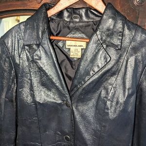 David Benjamin women black leather jacket size 10